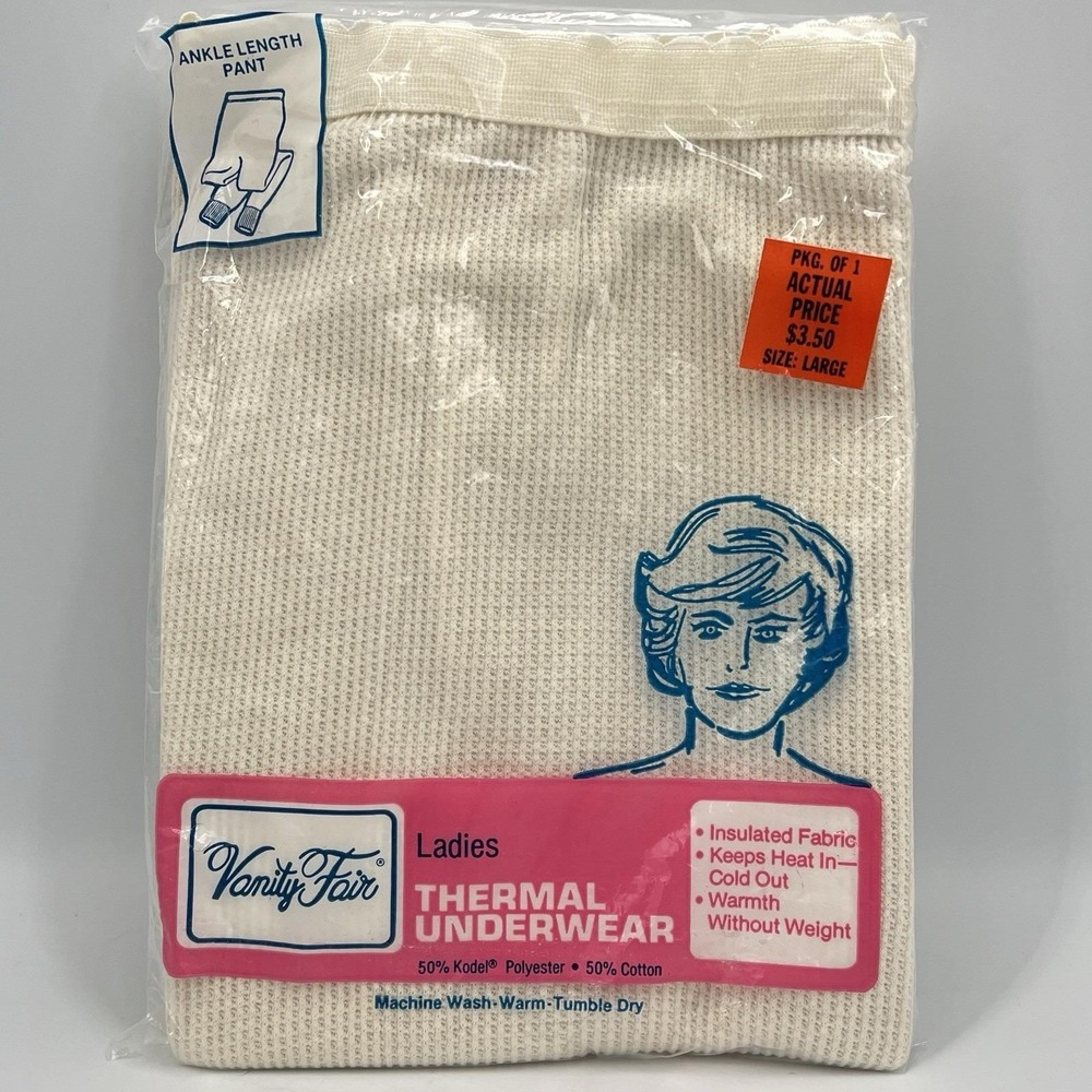 Vintage Vanity Fair Ladies Thermal‎ Underwear Large New in Package